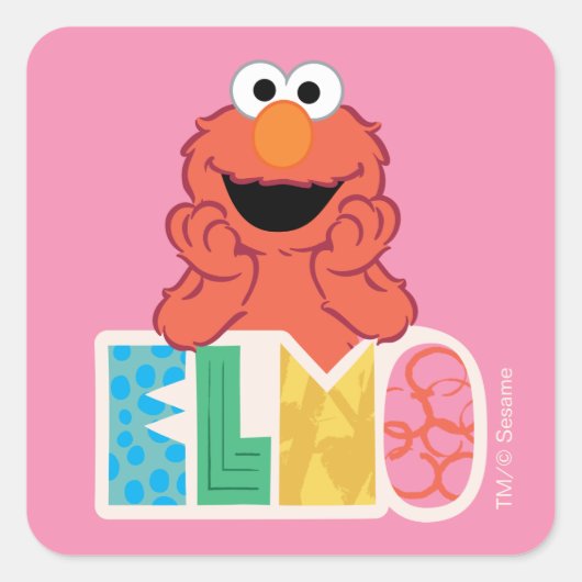 Elmo Cute & Fun Vierkante Sticker (Voorkant)