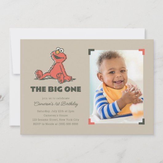 Elmo | De grote eerste verjaardag - Foto Kaart (Voorkant)