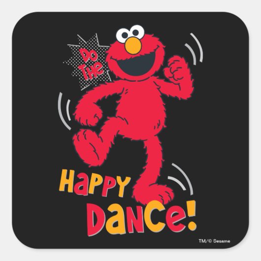 Elmo | Doe de Happy Dance Vierkante Sticker (Voorkant)