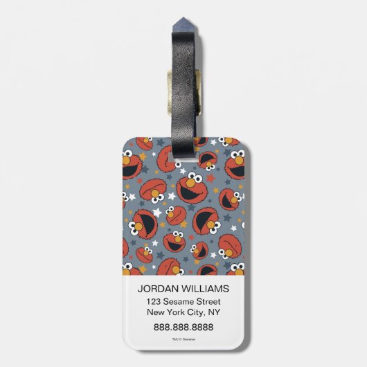 Elmo | Elmo Rules Star Pattern Bagagelabel (Achterkant verticaal)