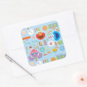 Elmo en Abby Verjaardag Vierkante Sticker (Envelop)