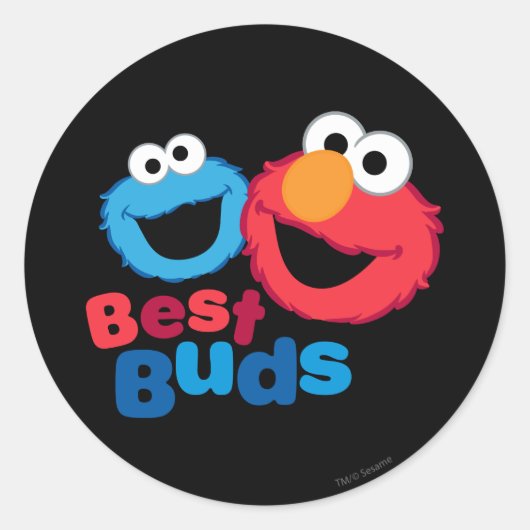 Elmo en Cookie Besties Ronde Sticker (Voorkant)