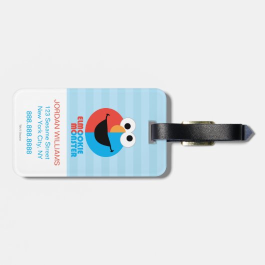 Elmo en Cookie Half Face Bagagelabel (Achterkant horizontaal)