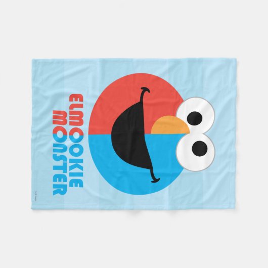 Elmo en Cookie Half Face Fleece Deken (Voorkant (Horizontaal))