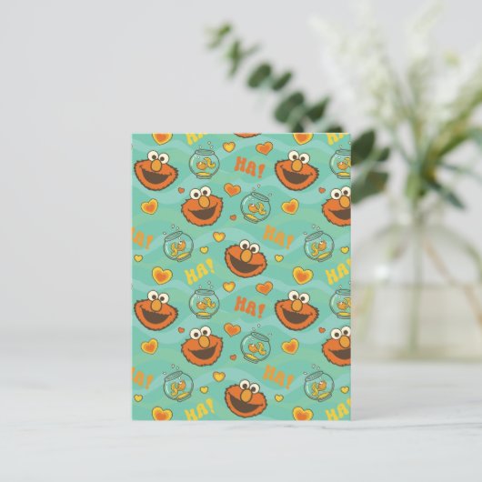 Elmo en Goldfish Pattern Briefkaart (Staand voorkant)