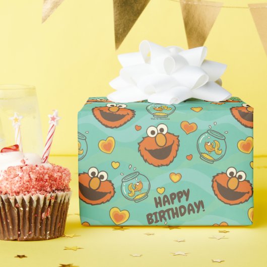 Elmo en Goldfish Pattern Cadeaupapier (Verjaardagsfeest)