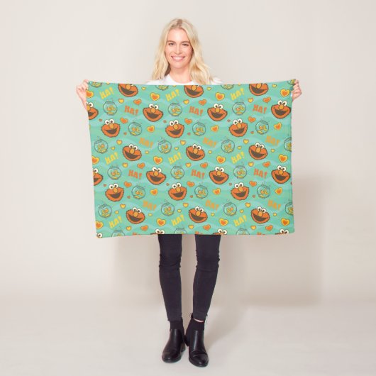 Elmo en Goldfish Pattern Fleece Deken (In situ)