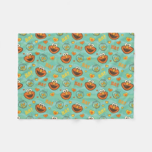 Elmo en Goldfish Pattern Fleece Deken (Voorkant (Horizontaal))