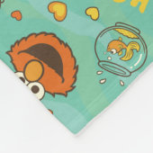 Elmo en Goldfish Pattern Fleece Deken (Hoek)