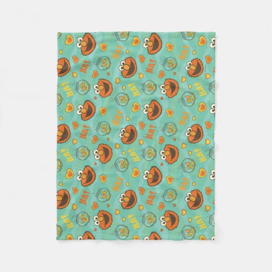 Elmo en Goldfish Pattern Fleece Deken (Voorkant)