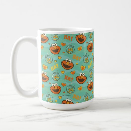 Elmo en Goldfish Pattern Koffiemok (Links)