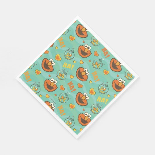 Elmo en Goldfish Pattern Servet (Hoek)
