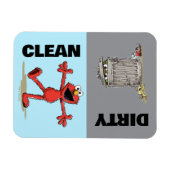 Elmo en Oscar "Schone of vuile" vaatwasser Magneet (Horizontaal)