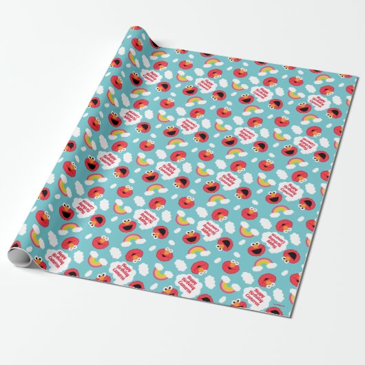 Elmo en Rainbows Pattern Cadeaupapier (Uitgerold)