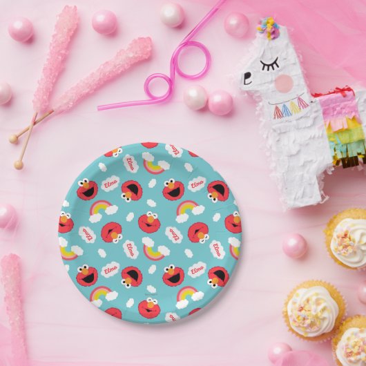 Elmo en Rainbows Pattern Papieren Bordje (Feest)