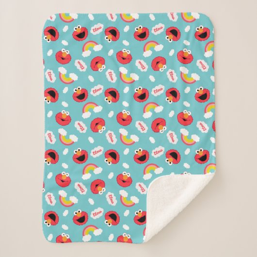 Elmo en Rainbows Pattern Sherpa Deken (Voorkant)