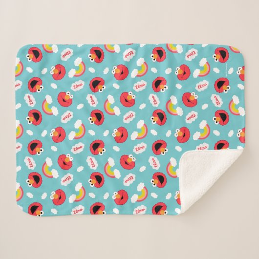 Elmo en Rainbows Pattern Sherpa Deken (Voorkant (horizontaal))