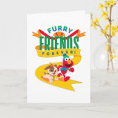 Elmo en Tango | Furry Friends Forever Kaart (Gele Bloem)