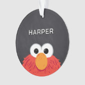 Elmo Face Chalkboard | Customized Name & Photo Ornament (voorkant)