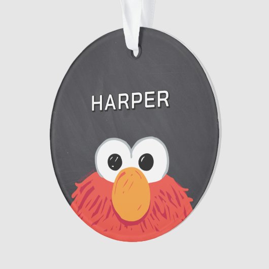 Elmo Face Chalkboard | Customized Name & Photo Ornament (voorkant)