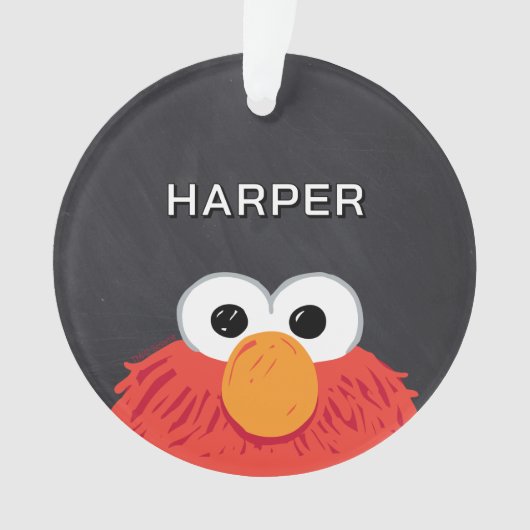 Elmo Face Chalkboard | Customized Name & Photo Ornament (voorkant)