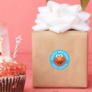 Elmo Face   Joyeuse étiquette cadeau d'anniversair