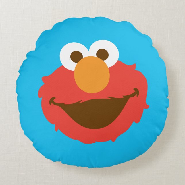 Elmo Face Rond Kussen (Voorkant)