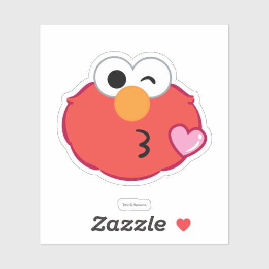 Elmo Face Throwing a Kiss Sticker (Vel)