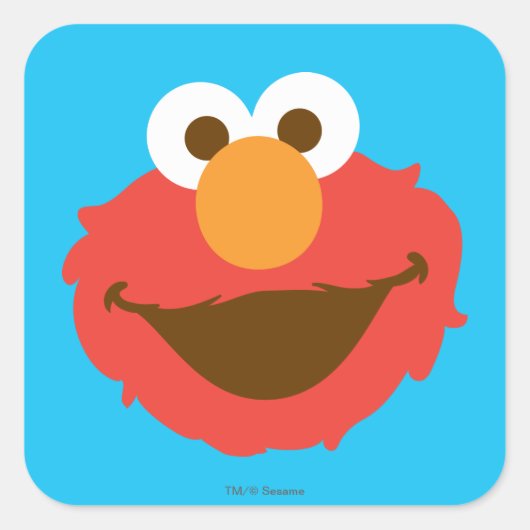 Elmo Face Vierkante Sticker (Voorkant)