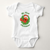 Elmo First Kerstmis Wreath Romper (Voorkant)