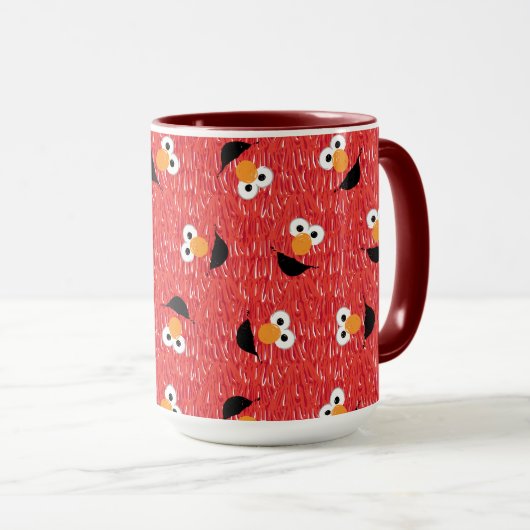 Elmo Fur Face Pattern Mok (Voorkant rechts)