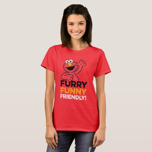 Elmo | Furry Funny Friendly T-shirt (Voorkant volledig)