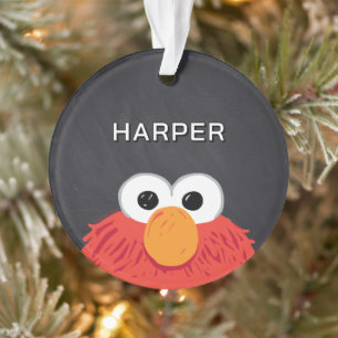 Elmo Gezicht Schoolbord Aangepaste Naam & Foto Ornament