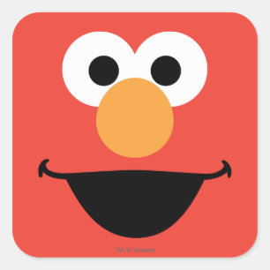 Elmo Gezichts Kunst Vierkante Sticker