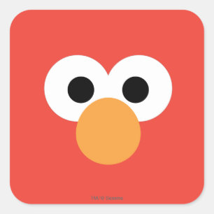 Elmo Grote Gezicht Vierkante Sticker