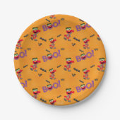 Elmo | Halloween Boo Pattern Papieren Bordje (Voorkant)