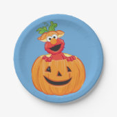 Elmo | Halloween Jack-O-Lantern Papieren Bordje (Voorkant)
