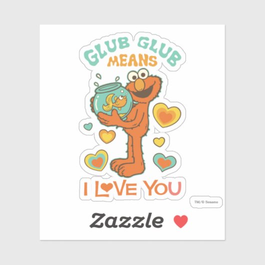 Elmo Holding zijn Pet Goldfish Sticker (Vel)