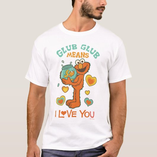 Elmo Holding zijn Pet Goldfish T-shirt (Voorkant)