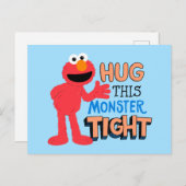 Elmo | Hug deze Monster Tight Briefkaart (Voorkant / Achterkant)