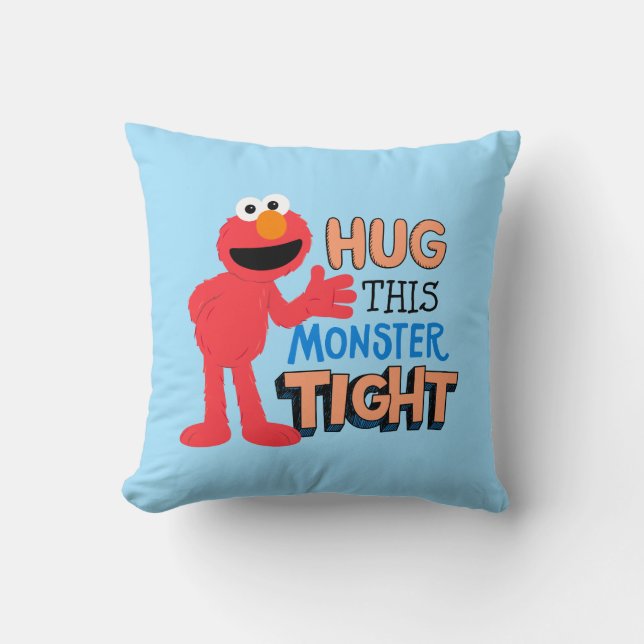 Elmo | Hug deze Monster Tight Kussen (Voorkant)
