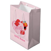 Elmo "Hugs" Valentijn Heart Snoep Medium Cadeauzakje (Voorkant Gekanteld)