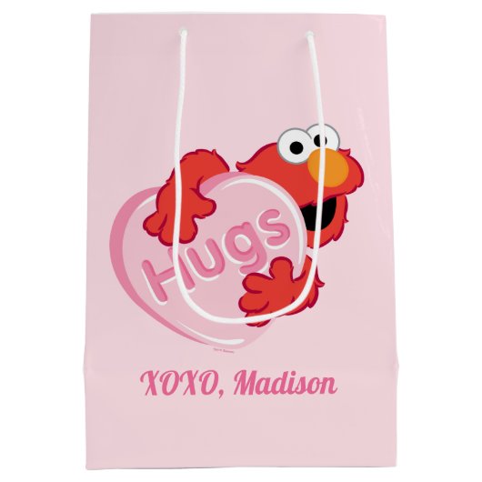 Elmo "Hugs" Valentijn Heart Snoep Medium Cadeauzakje (Achterkant)
