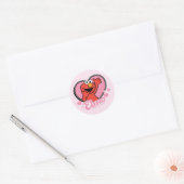 Elmo in Hart Valentijnsdag Ronde Sticker (Envelop)