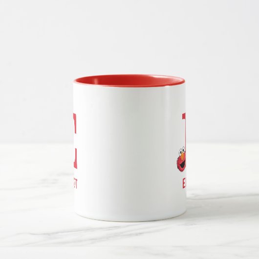 Elmo Jouw naam toevoegen & Monogram E Mok (Midden)