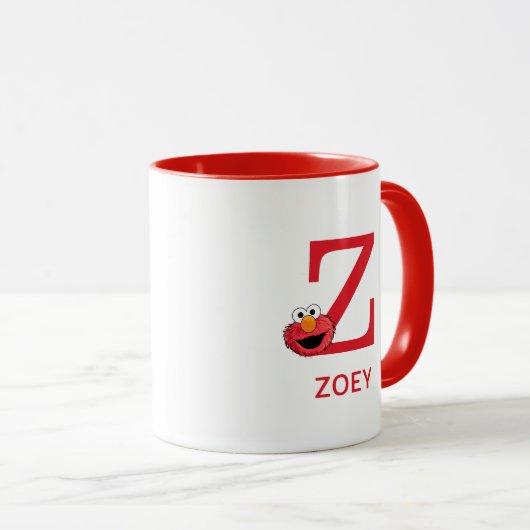 Elmo Jouw naam toevoegen & Monogram Z Mok (Voorkant rechts)