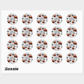 Elmo Kleur Pop Gezichtspatroon Ronde Sticker (Vel)