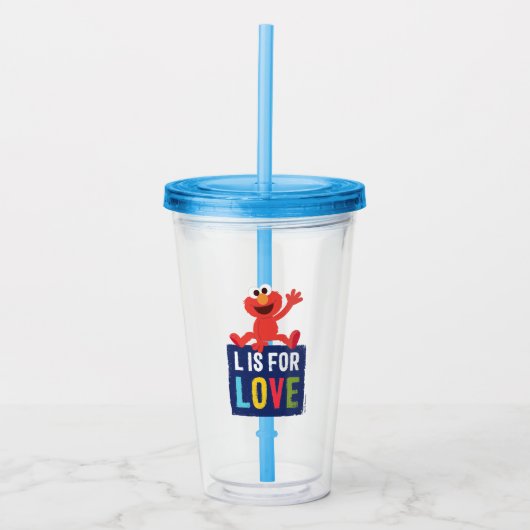 Elmo | L is voor Liefde Acryl Drinkbeker (Voorkant)