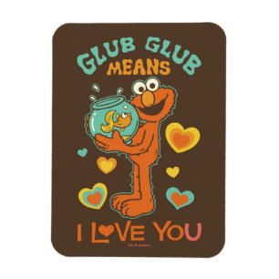 Elmo met zijn huisdier goudvis magneet