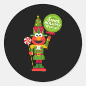Elmo Nutcracker Ronde Sticker (Voorkant)